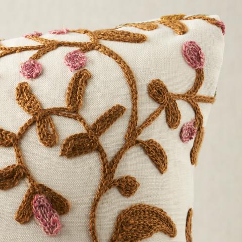 Raleigh Crewel Embroidery Pillow C_AUTUMN