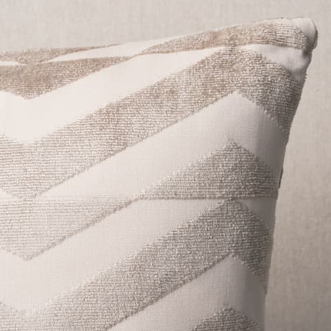 Broken Chevron Pillow - TAUPE ON IVORY