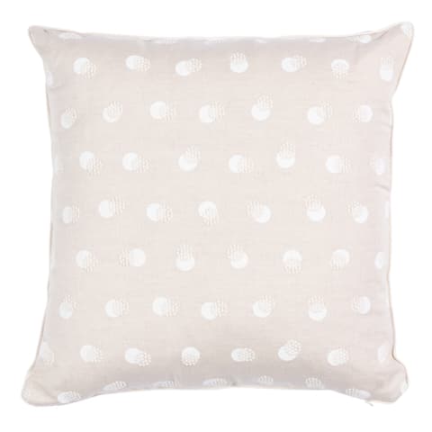 Taylor Embroidery Pillow - IVORY ON NATURAL