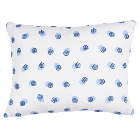 Taylor Embroidery Pillow - BLUE ON IVORY