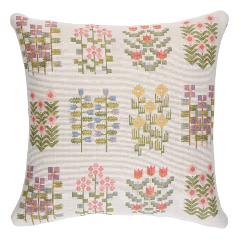 Annika Floral Tapestry Pillow - MULTI ON IVORY