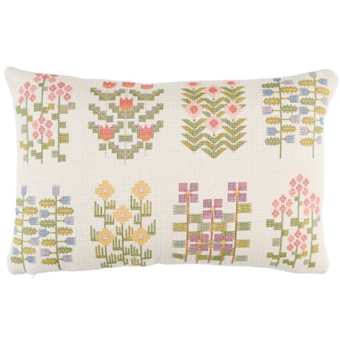 Annika Floral Tapestry Pillow - MULTI ON IVORY