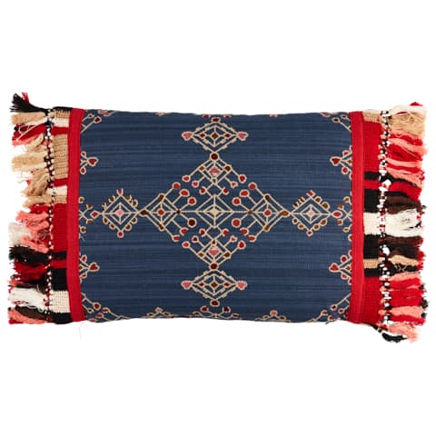 Kalindi Embroidery Pillow - INDIGO