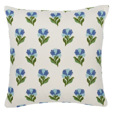 Rosina Floral Pillow - CORNFLOWER