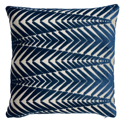 Zebra Velvet Pillow - SILVER BLUE