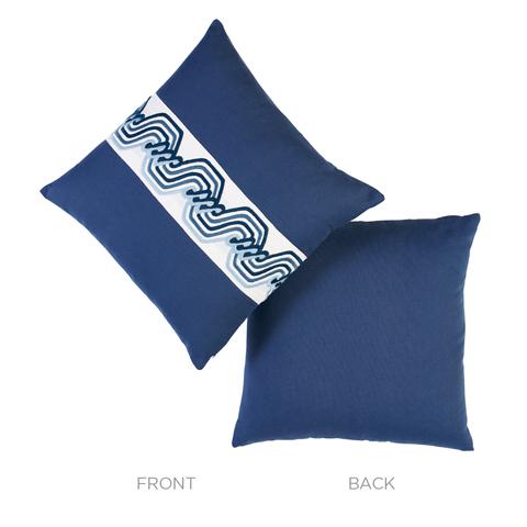 The Twist Embroidered Pillow_MARINE