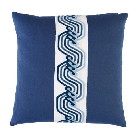 The Twist Embroidered Pillow - MARINE