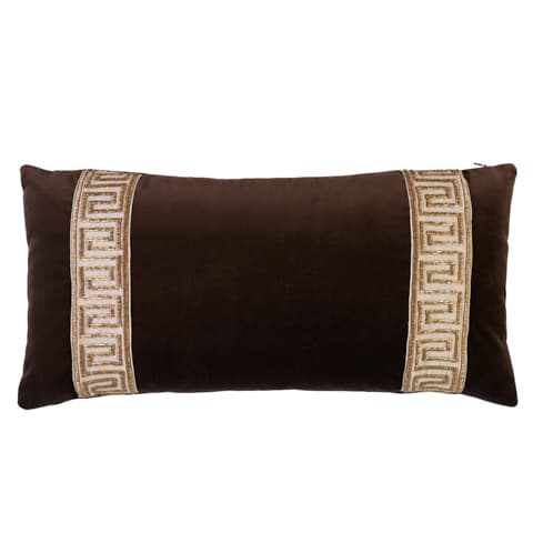 Delphi Beaded Tape Pillow - ESPRESSO