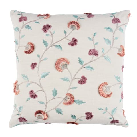 Iyla Embroidery Pillow - ROSE & NATURAL