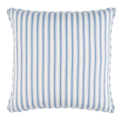 Birdie Ticking Stripe Pillow - INDIGO