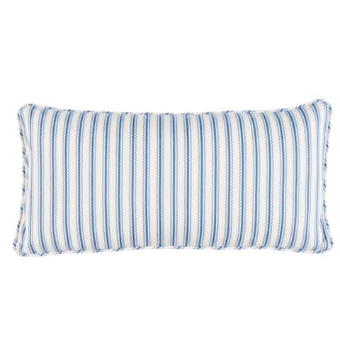 Birdie Ticking Stripe Pillow - INDIGO