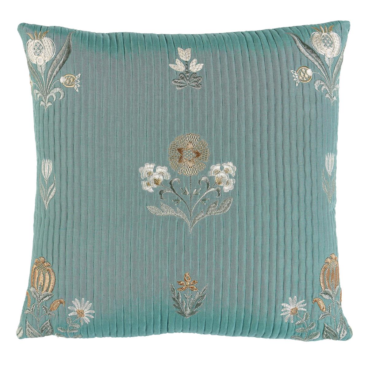 Elmslie Embroidery Pillow - TEAL