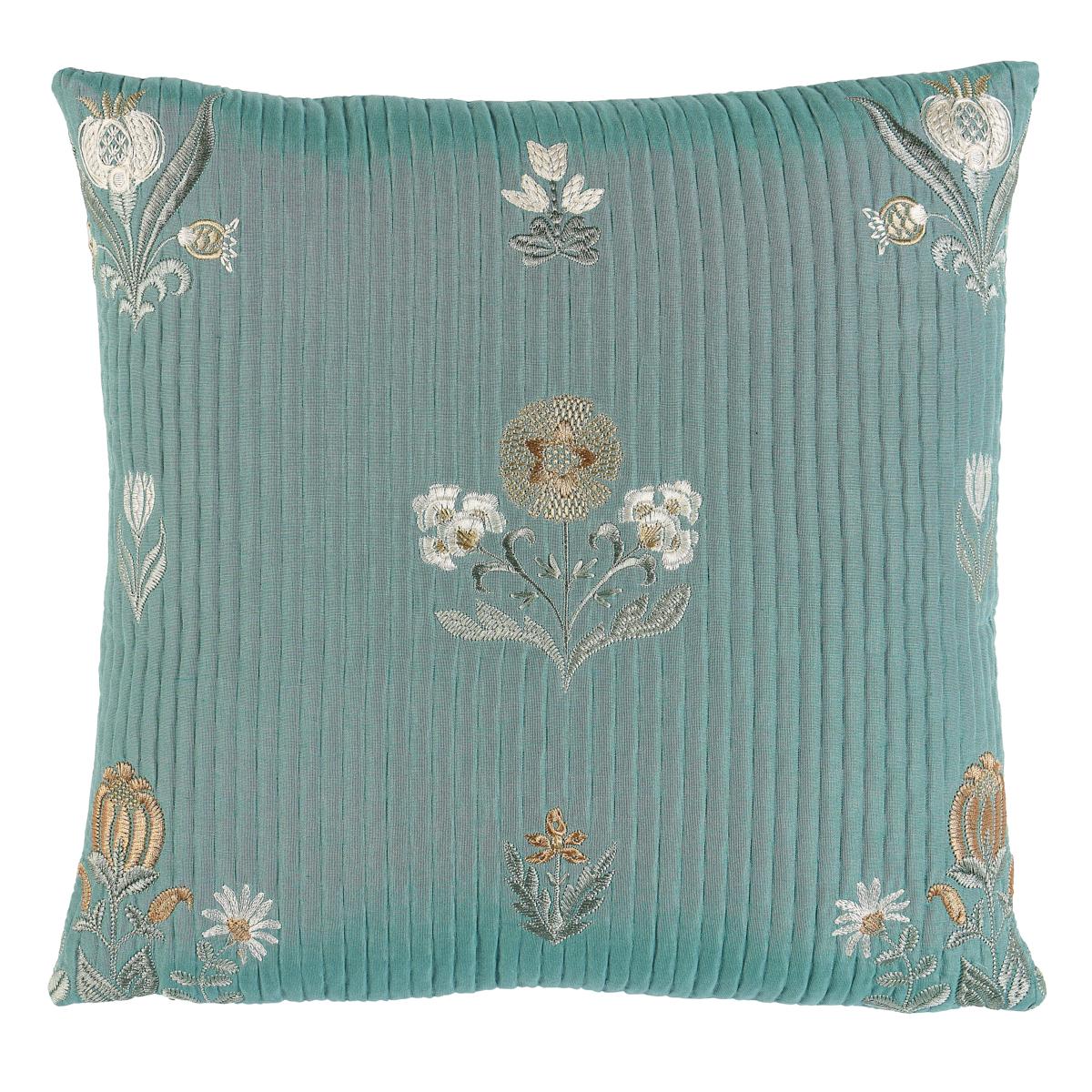 Elmslie Embroidery Pillow_TEAL