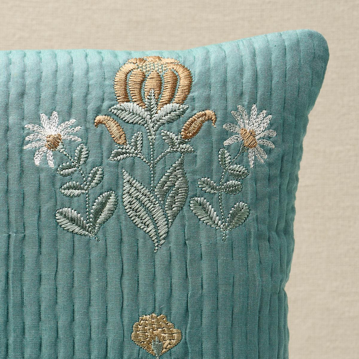 Elmslie Embroidery Pillow_TEAL