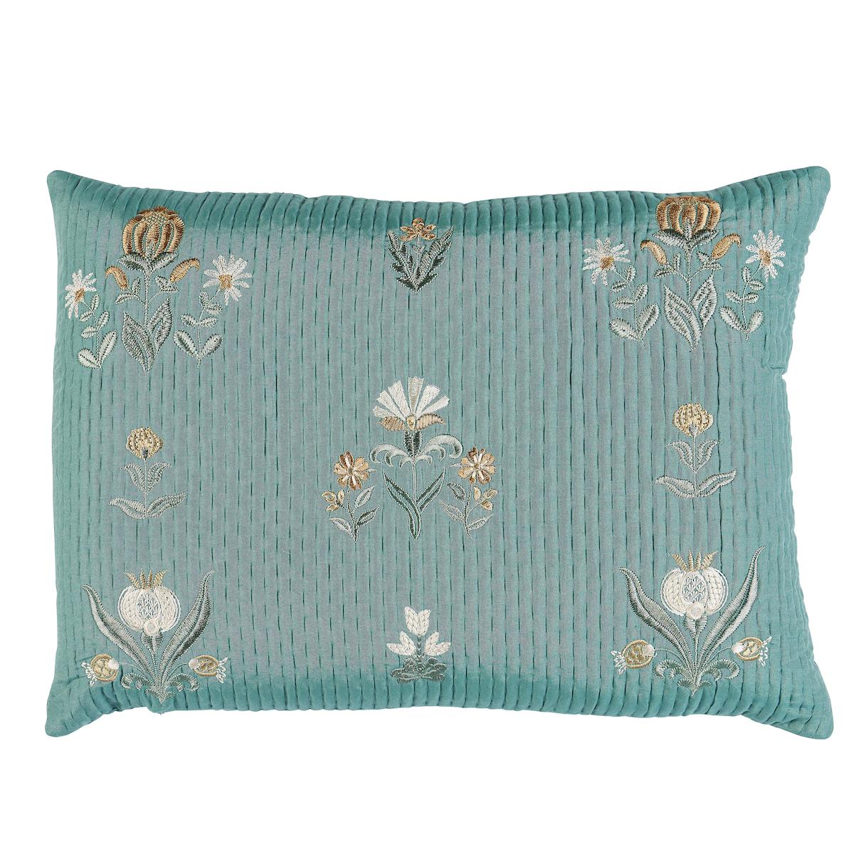 Elmslie Embroidery Pillow - TEAL