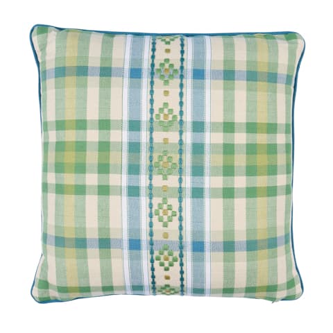 Hutton Check Pillow - LEAF