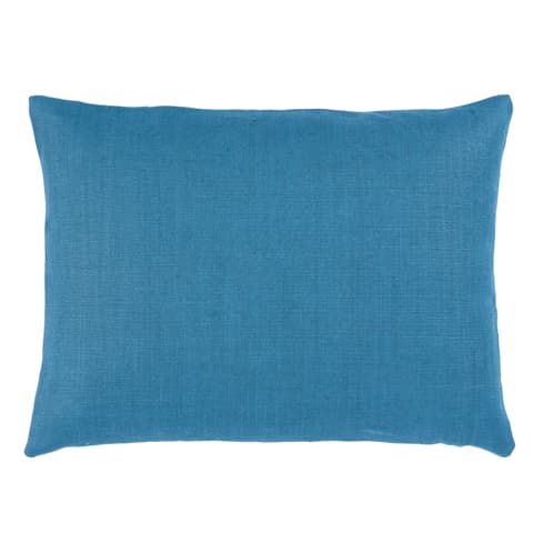 Leo Glazed Linen Pillow - PEACOCK