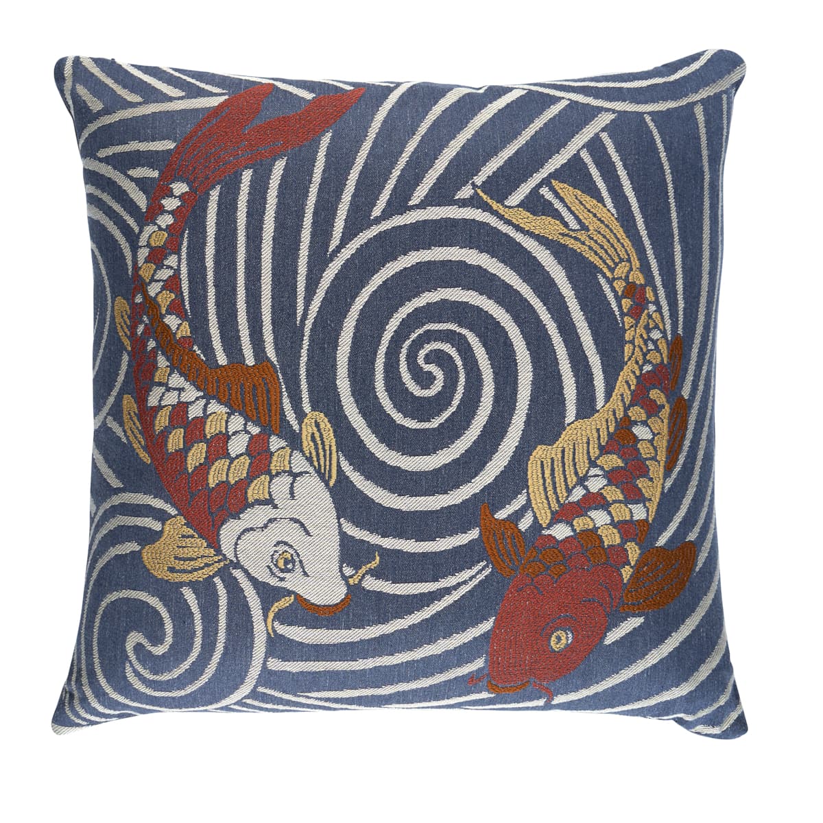 Koi Fish Pillow - INDIGO
