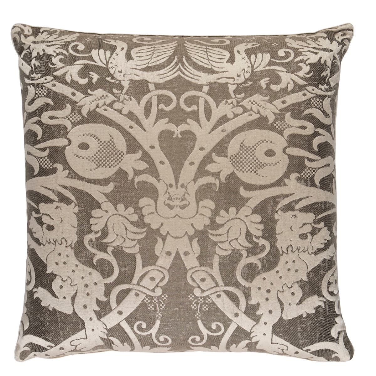 Dougal Damask Pillow - SMOKE
