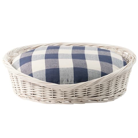 Barnes Check Dog Bed - BLUE