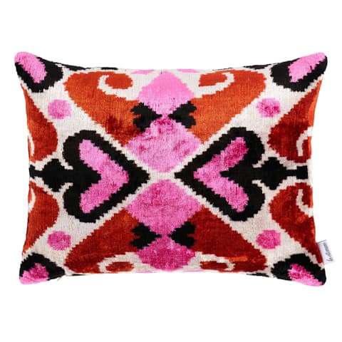Adana Silk Velvet Pillow - PINK & ORANGE
