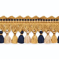 AMANDA TASSEL FRINGE - GOLD/NAVY/ECRU
