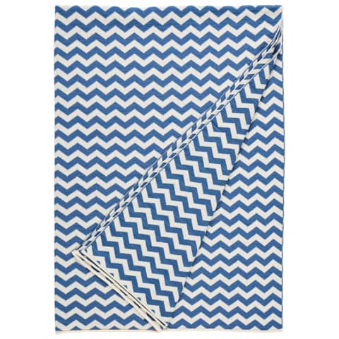 Chevron Throw - BLUE & WHITE
