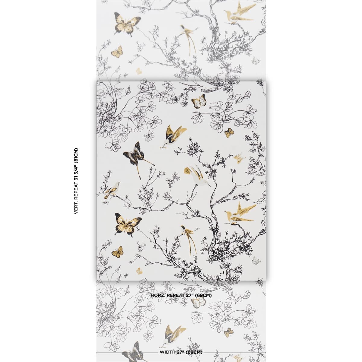 Birds & Butterflies_ BLACK & GOLD