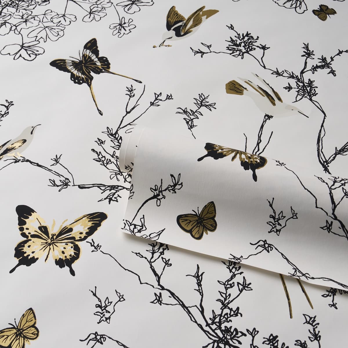Birds & Butterflies_ BLACK & GOLD