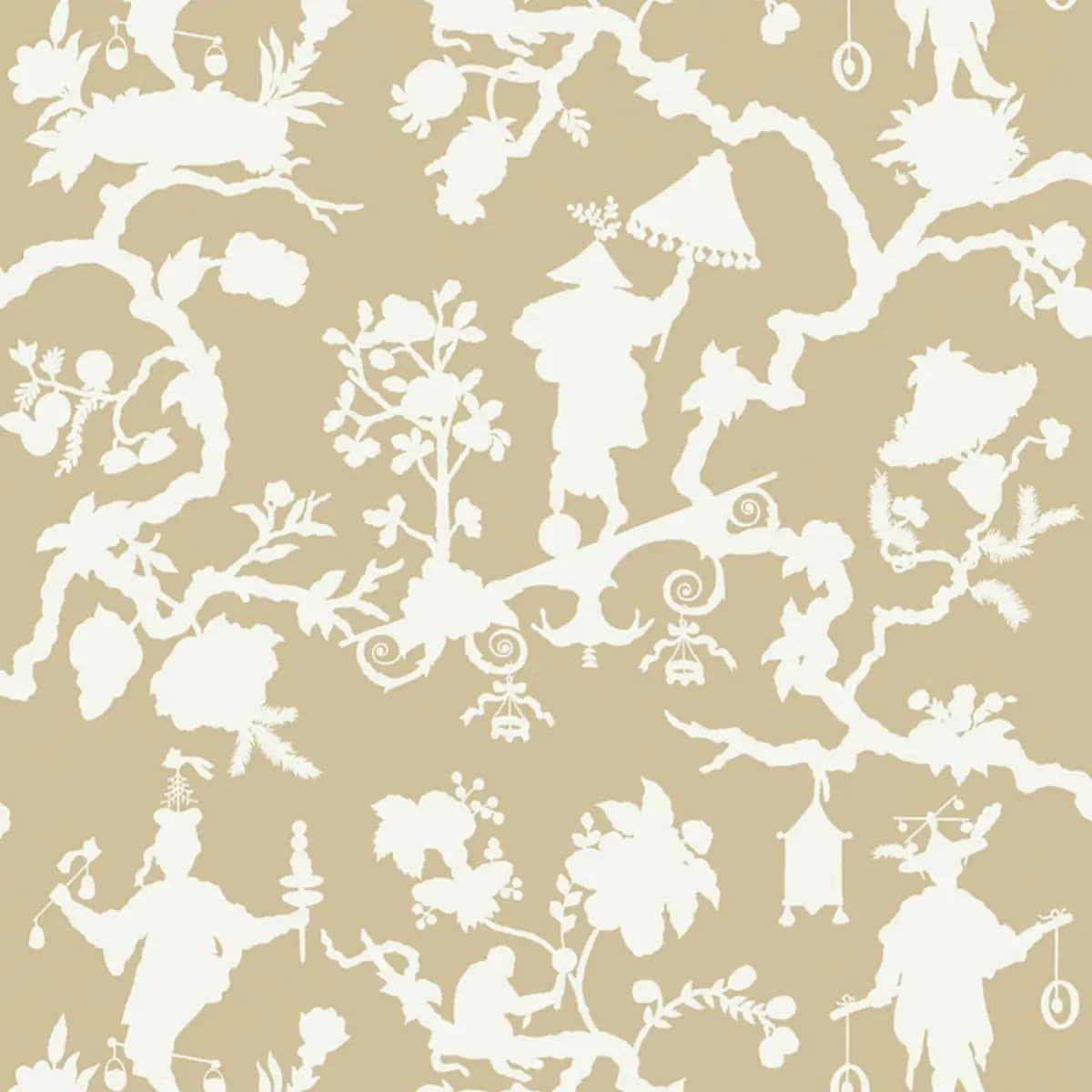 SHANTUNG SILHOUETTE PRINT_ SAND