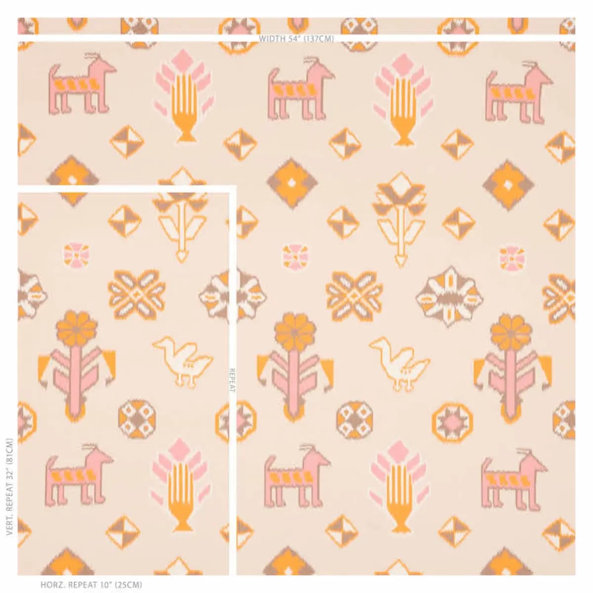 CHUSKA WARP PRINT_ PINK & ORANGE