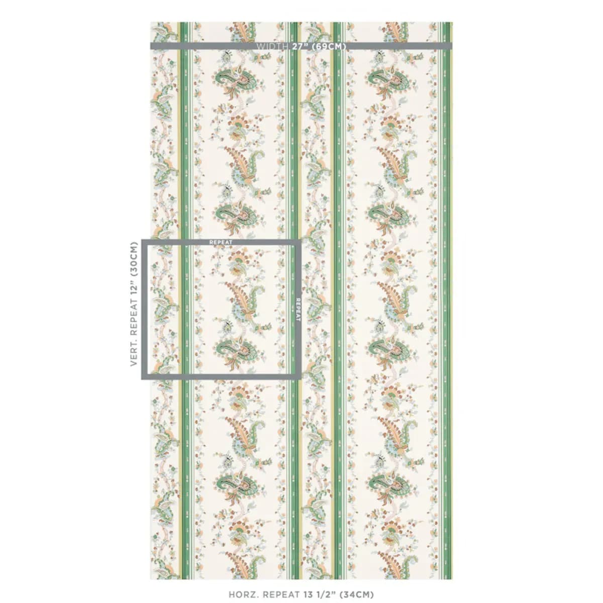 ELENA PAISLEY STRIPE_ GREEN