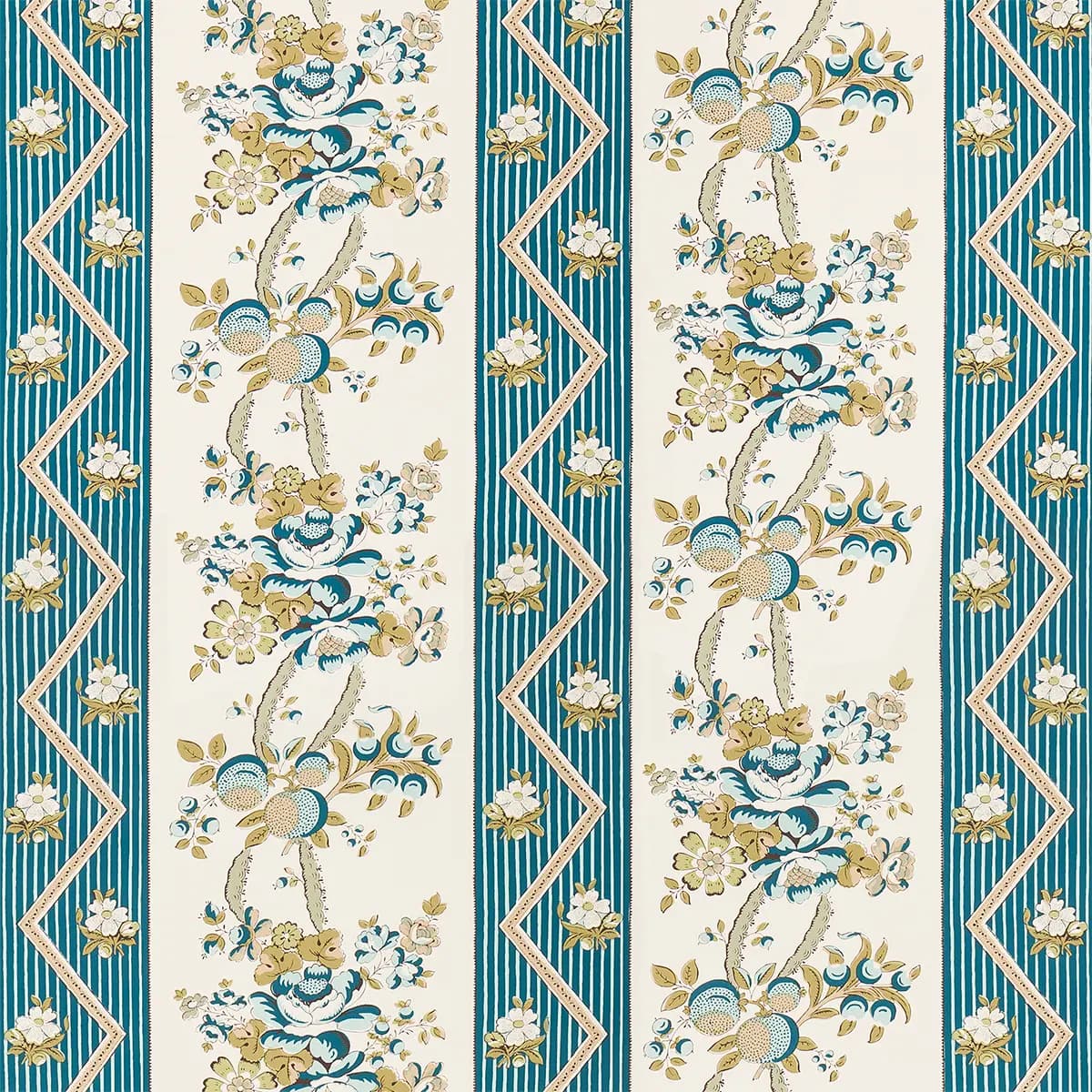SYLVAIN FLORAL STRIPE_ TEAL