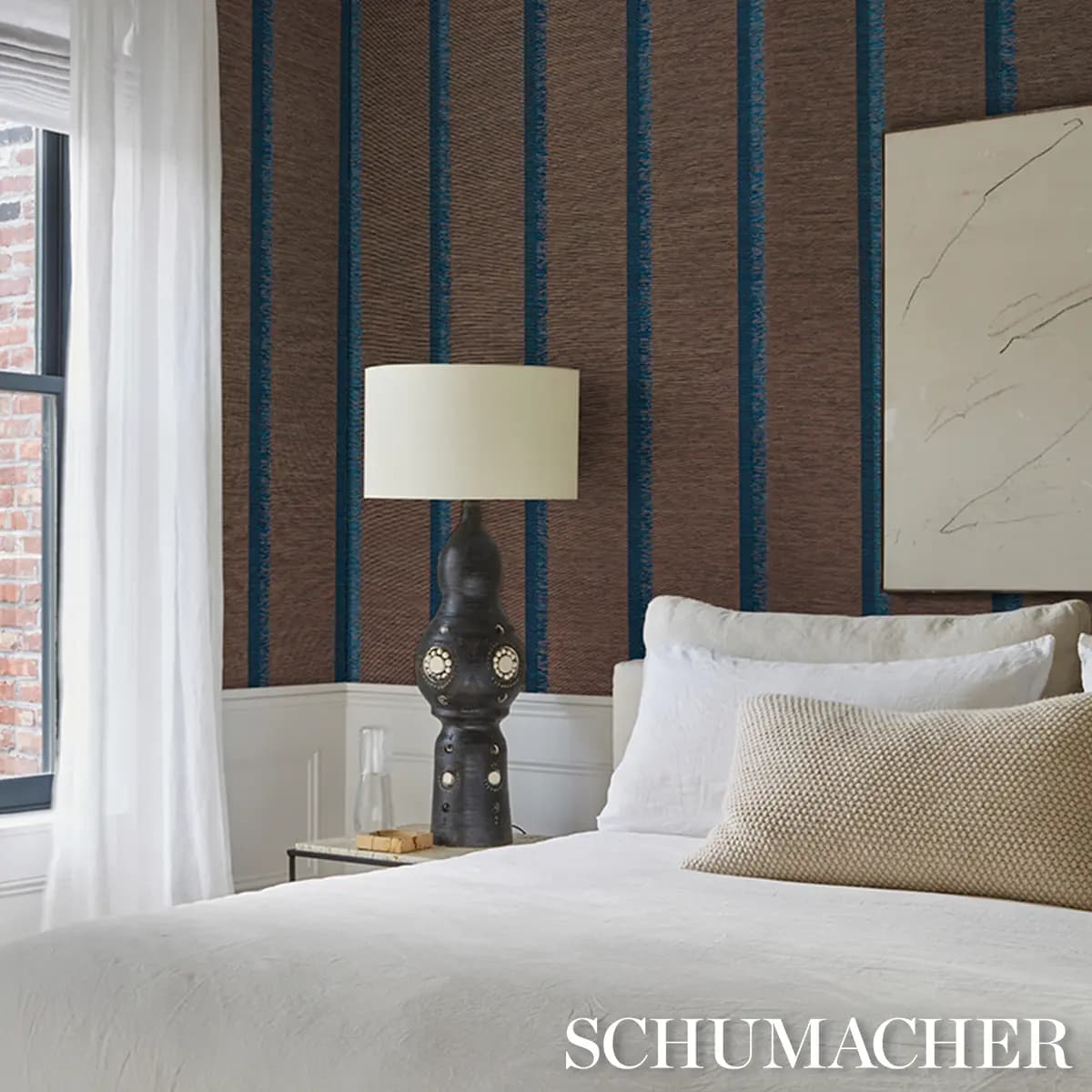 AXEL FRINGE WALLCOVERING_ PEACOCK/BROWN