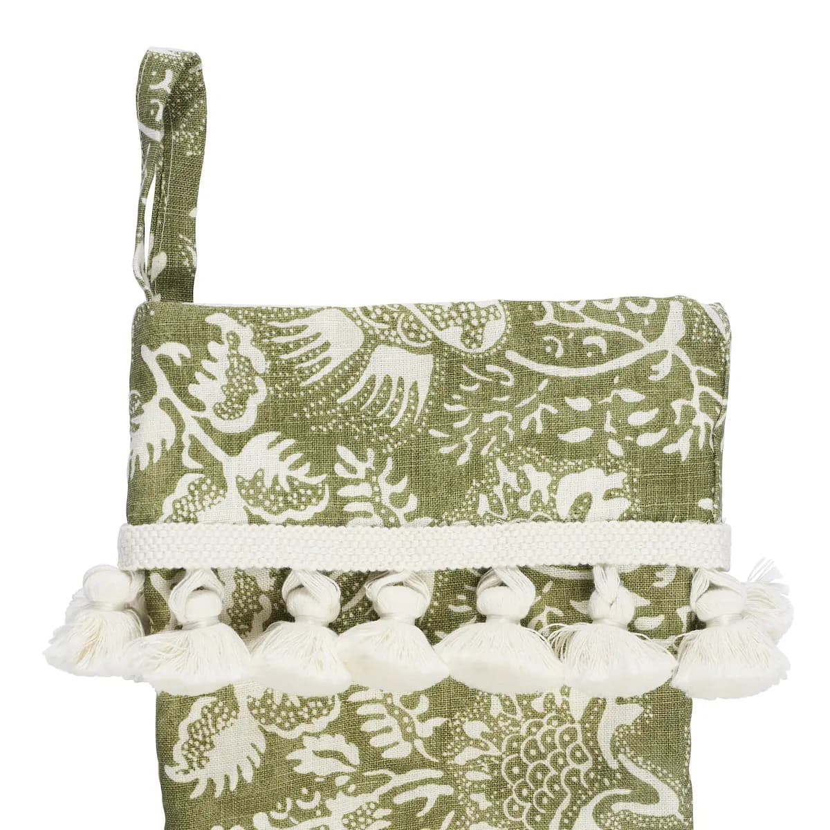 Pomegranate Print Stocking_ OLIVE