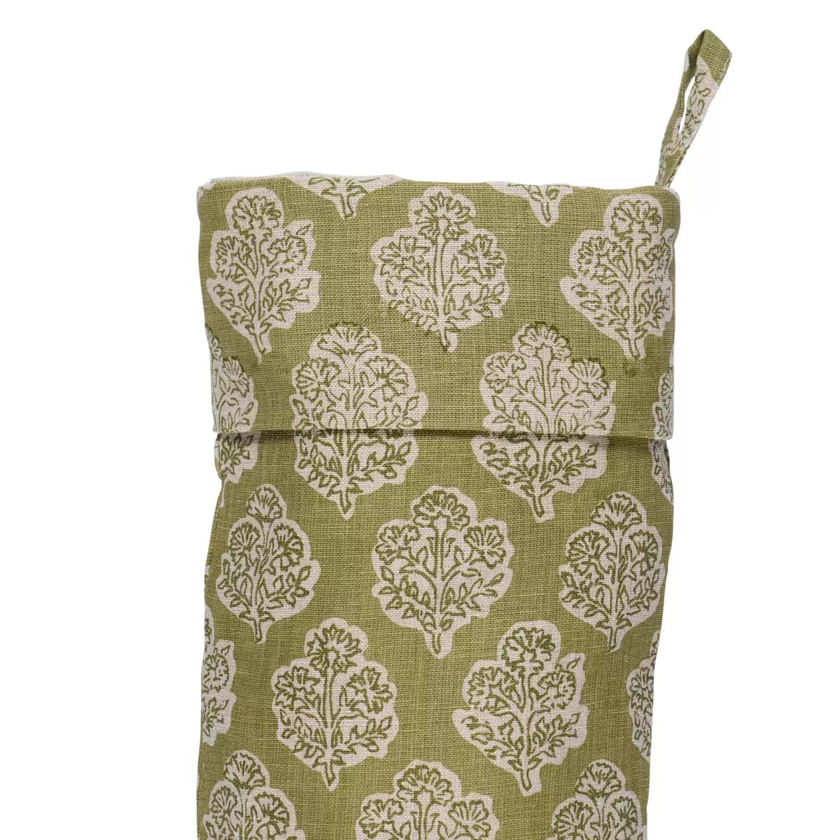 Manali Hand Print Stocking_ GREEN