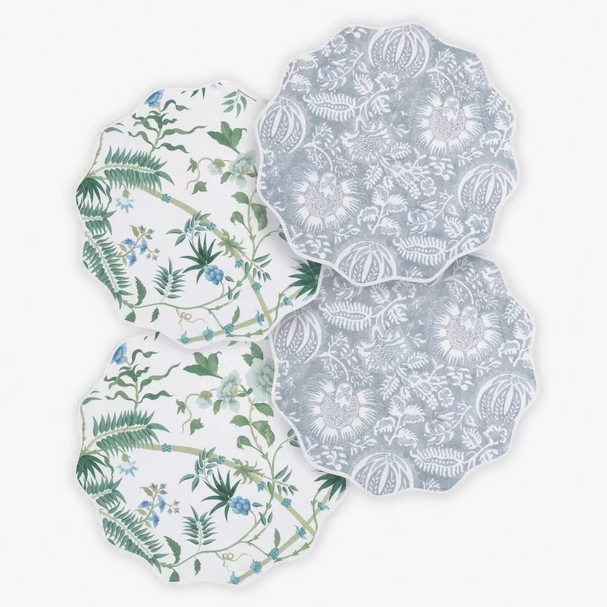 Palmyra/Granada Placemat, Set of 4_ EMERALD/HAZY BLUE