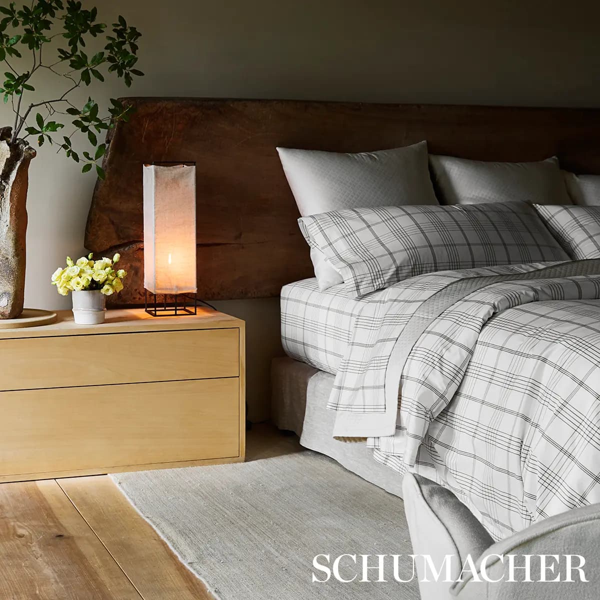 August Plaid Flat Sheet_ SABLE