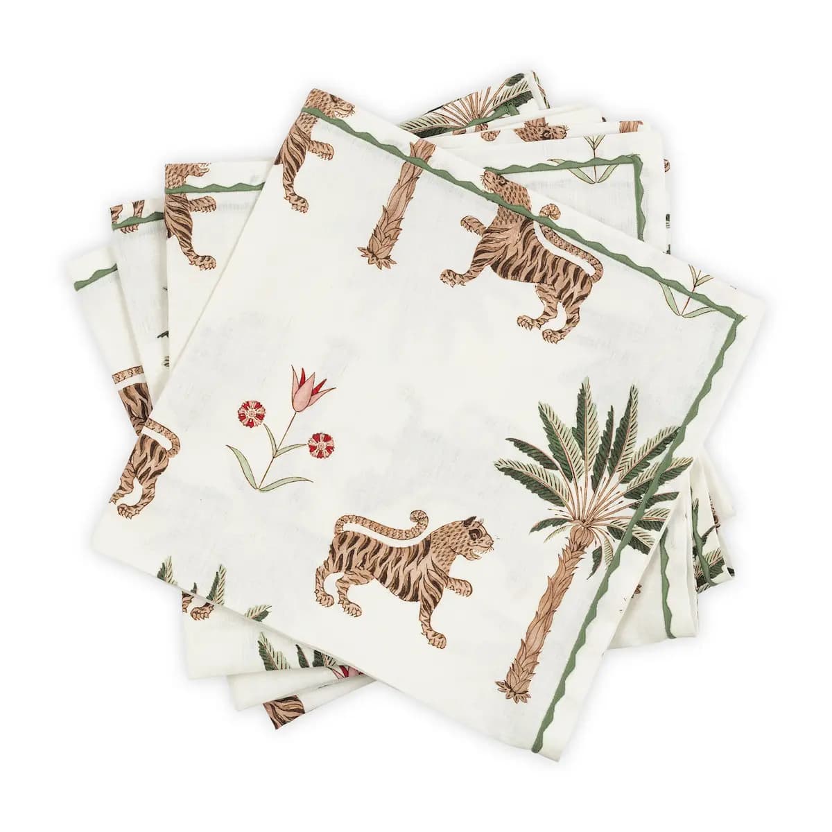 Tiger Palm Napkin, Set of 4_ TIGEREYE