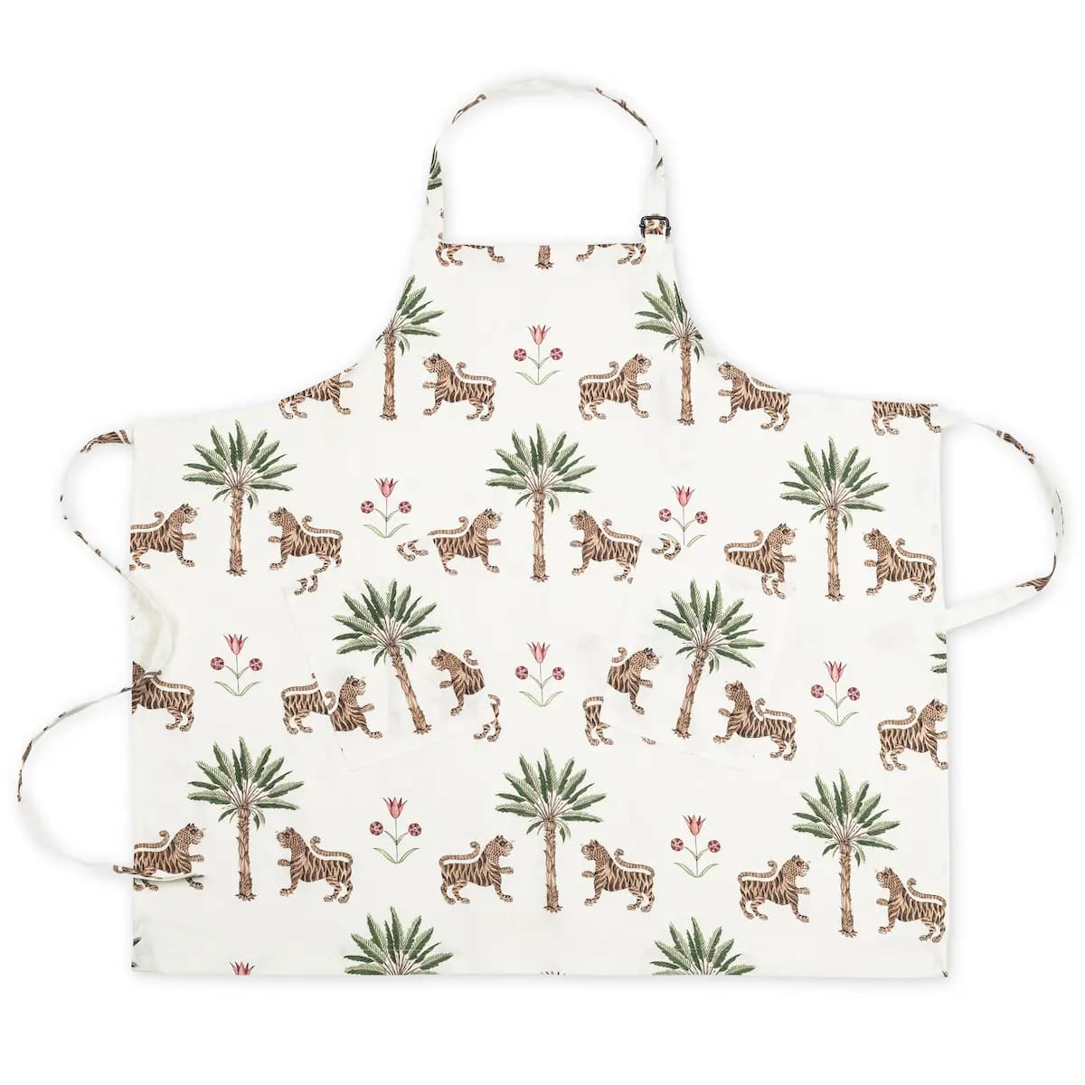 Tiger Palm Linen Apron_ TIGEREYE