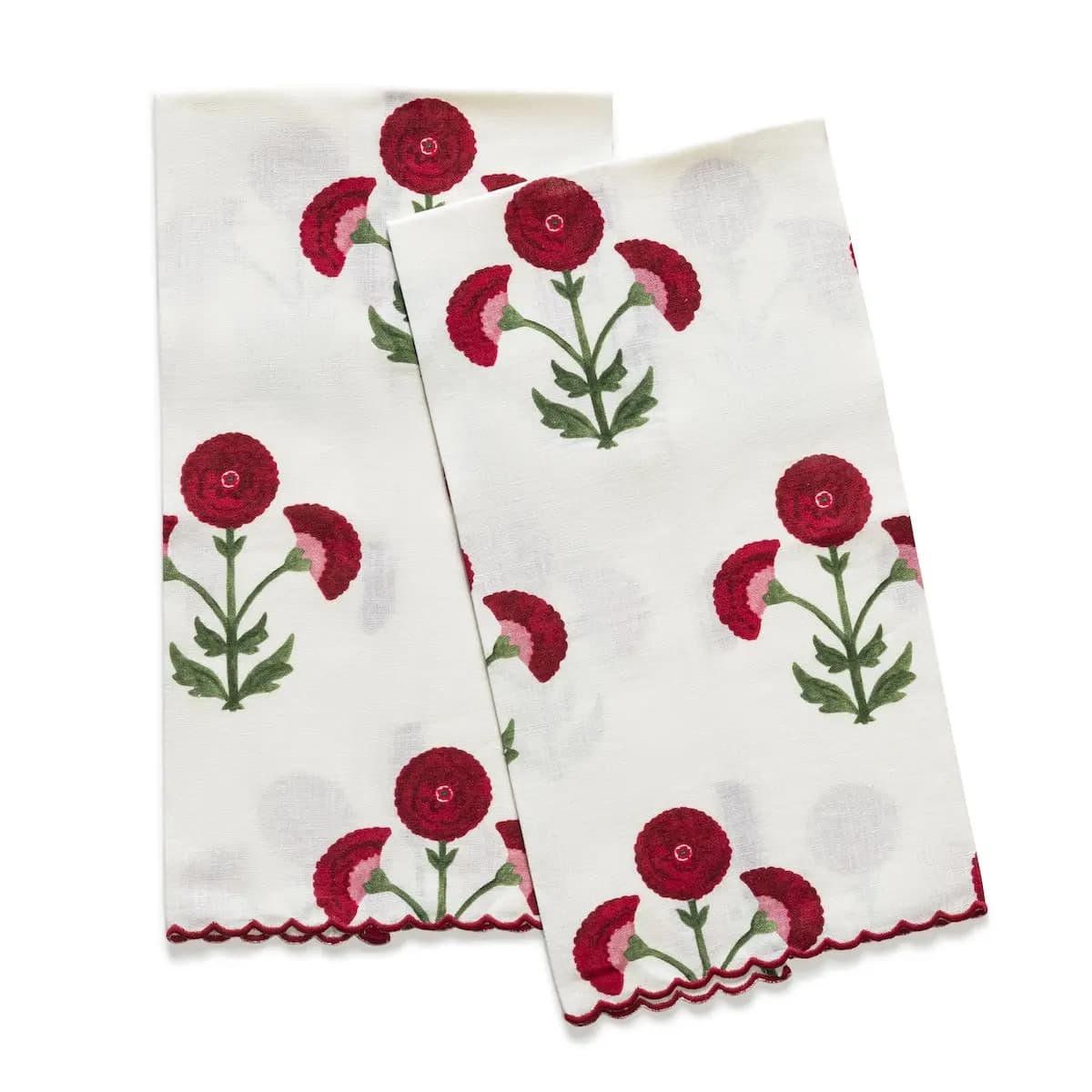 Gisele Guest Towel, Set of 2_ SCARLET