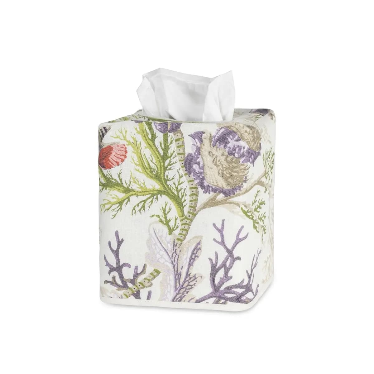 Del Tesoro Linen Tissue Box Cover_ SEA ORCHID