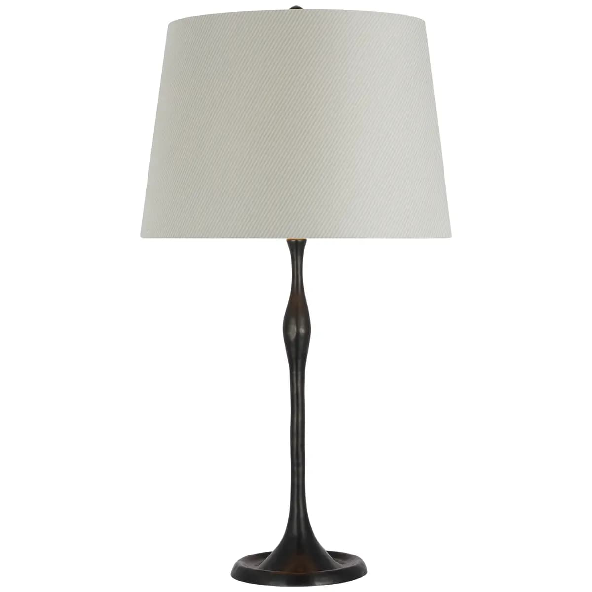 Romero Table Lamp, Bronze_ CHAREE SILK STRIPE, LIGHT BLUE