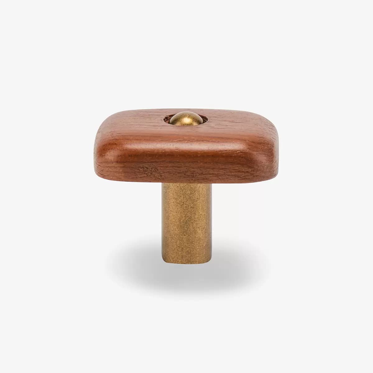 Hudson 1.30" Wood Knob_ BURNISHED BRASS - ACACIA