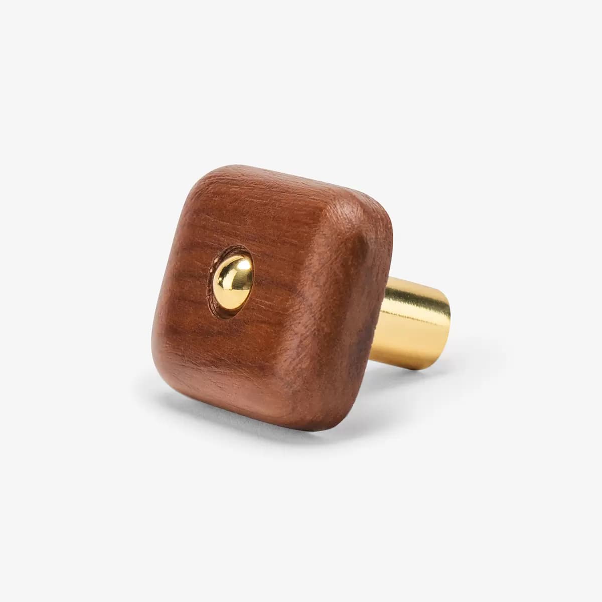 Hudson 1.30" Wood Knob_ UNLACQUERED BRASS - ACACIA