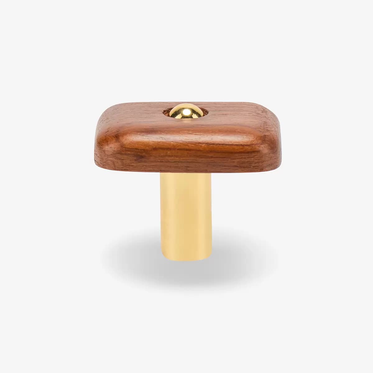 Hudson 1.30" Wood Knob_ UNLACQUERED BRASS - ACACIA