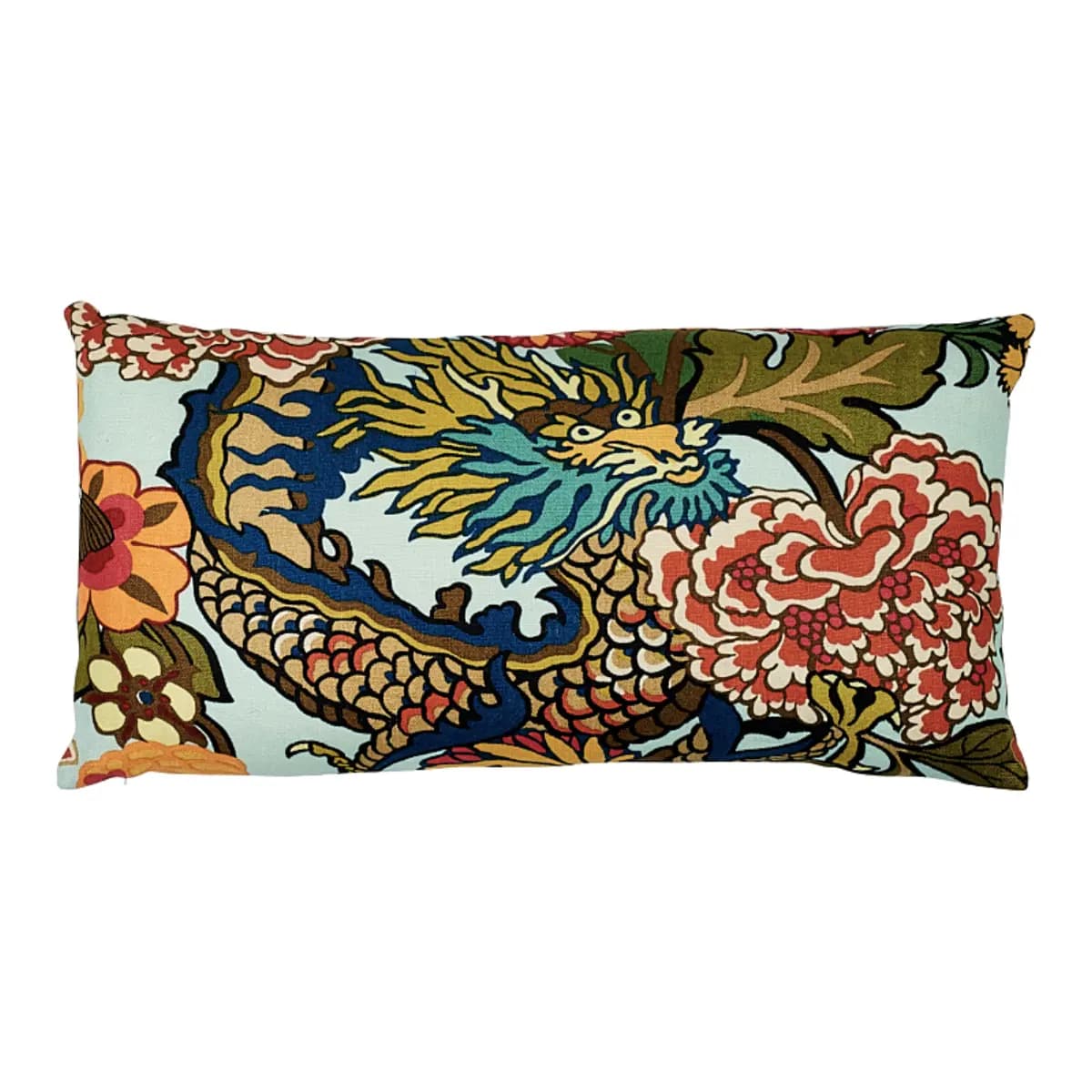 Chiang Mai Dragon Pillow_ AQUAMARINE