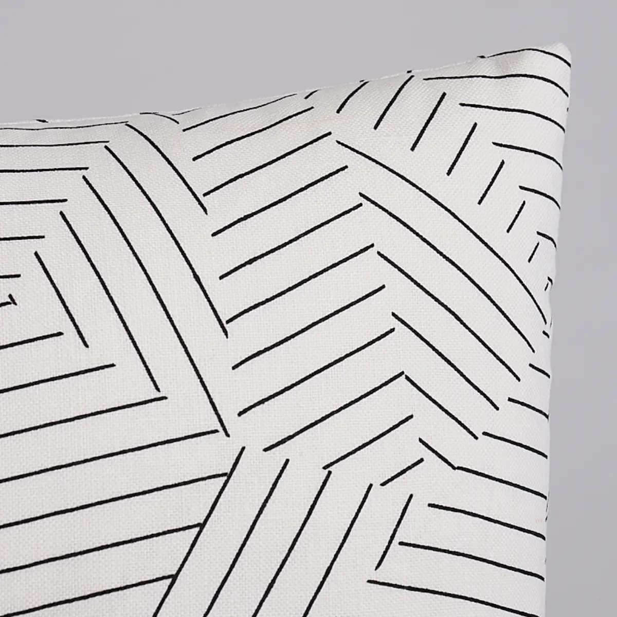 Deconstructed Stripe Pillow_ BLACK & WHITE