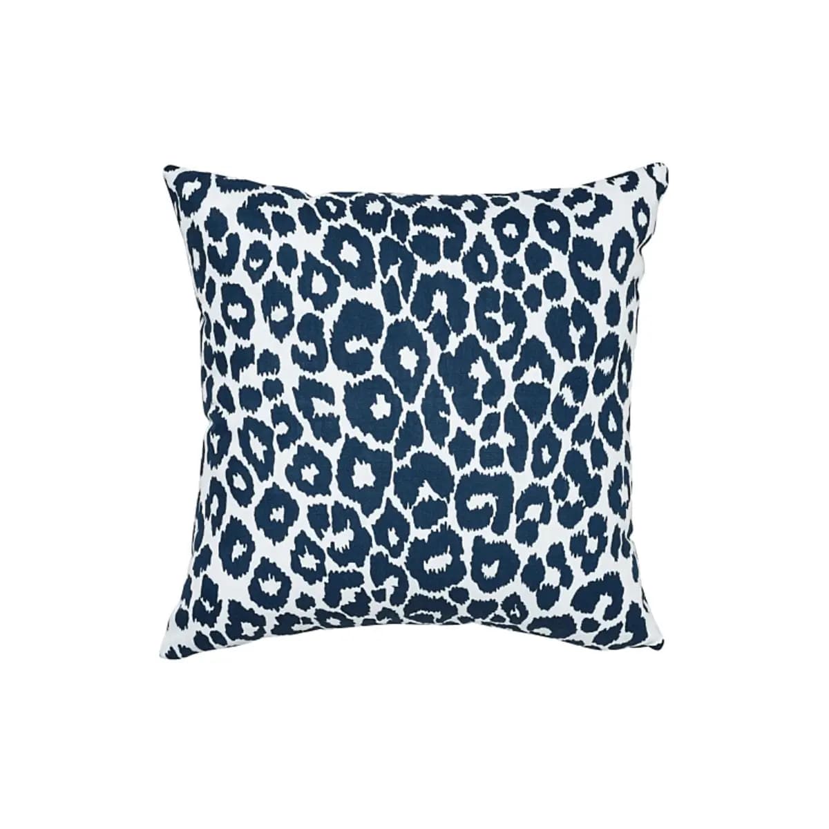 Iconic Leopard I/O Pillow_ NAVY