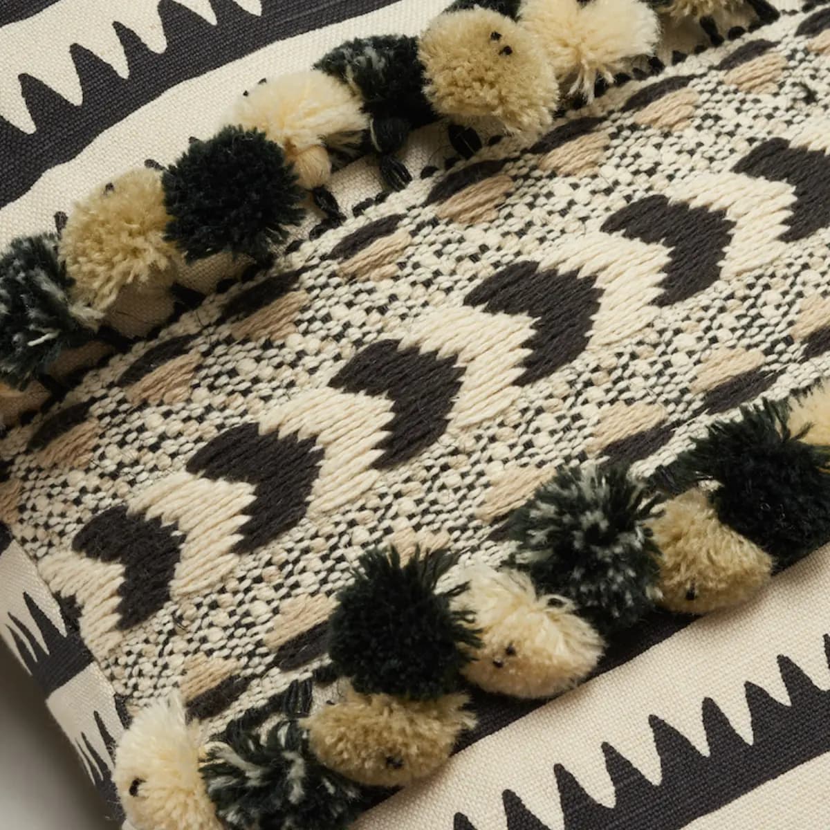 Corfu Stripe Pillow_ BLACK